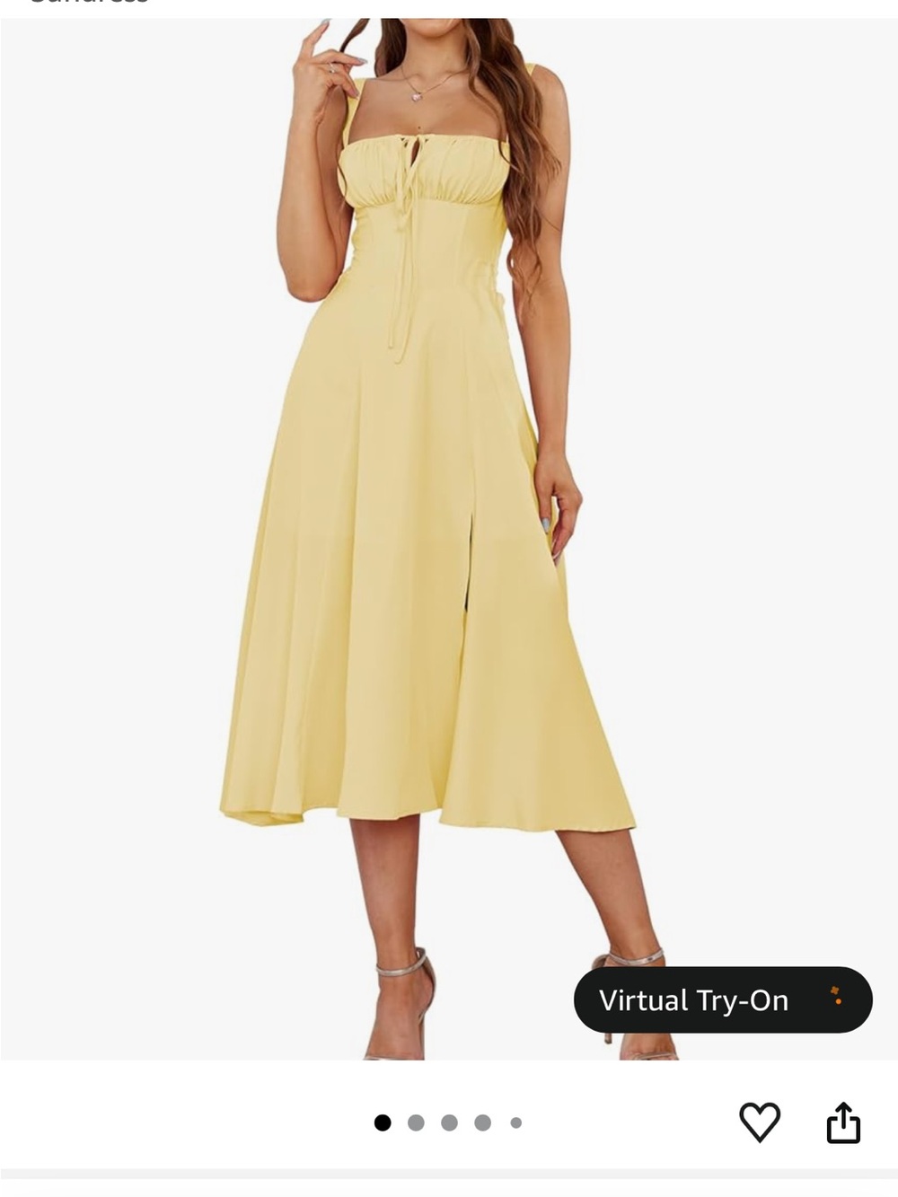Yellow Tie-Front Midi Dress - Women's Summer Dress